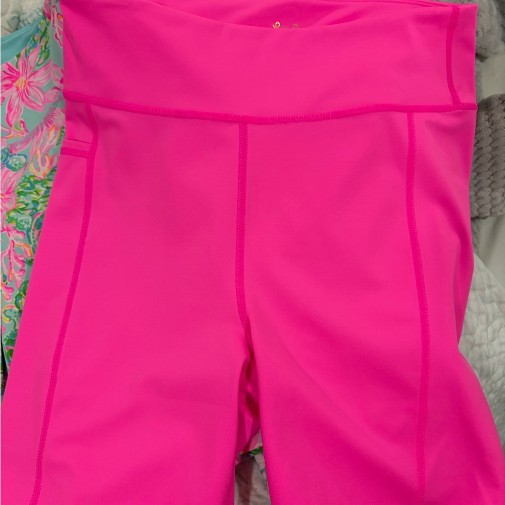 Lilly Pulitzer Neon Pink High-Waist Bike Shorts